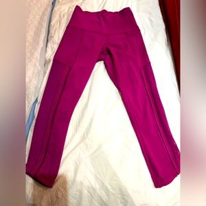 Lululemon cropped yoga pants with sheer sides and pockets